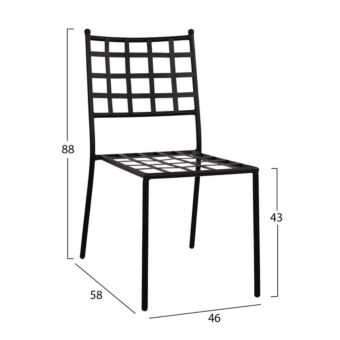 ΜΕΤΑΛΛΙΚΗ ΚΑΡΕΚΛΑ ΣΕ ΜΑΥΡΗ ΑΠΟΧΡΩΣΗ 46x58x88  cm