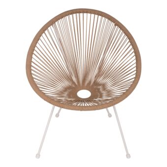 ΠΟΛΥΘΡΟΝΑ ACAPULCO Τ. ΦΩΛΙΑ ΜΕΤΑΛΛΟ ΛΕΥΚΟ ΜΕ TWISTED WICKER 70x73x79 εκ.