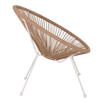 ΠΟΛΥΘΡΟΝΑ ACAPULCO Τ. ΦΩΛΙΑ ΜΕΤΑΛΛΟ ΛΕΥΚΟ ΜΕ TWISTED WICKER 70x73x79 εκ.