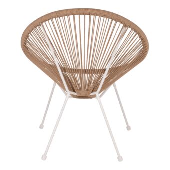 ΠΟΛΥΘΡΟΝΑ ACAPULCO Τ. ΦΩΛΙΑ ΜΕΤΑΛΛΟ ΛΕΥΚΟ ΜΕ TWISTED WICKER 70x73x79 εκ.