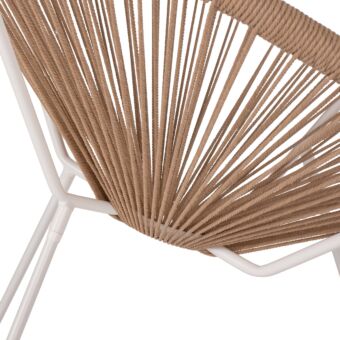 ΠΟΛΥΘΡΟΝΑ ACAPULCO Τ. ΦΩΛΙΑ ΜΕΤΑΛΛΟ ΛΕΥΚΟ ΜΕ TWISTED WICKER 70x73x79 εκ.