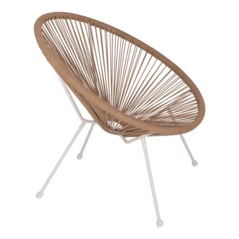 ΠΟΛΥΘΡΟΝΑ ACAPULCO Τ. ΦΩΛΙΑ ΜΕΤΑΛΛΟ ΛΕΥΚΟ ΜΕ TWISTED WICKER 70x73x79 εκ.