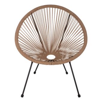 ΠΟΛΥΘΡΟΝΑ ACAPULCO Τ. ΦΩΛΙΑ ΜΕΤΑΛΛΟ ΜΑΥΡΟ ΜΕ TWISTED WICKER 70x73x79 εκ.