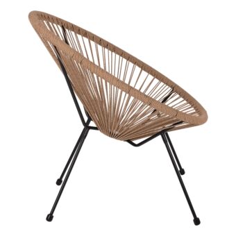 ΠΟΛΥΘΡΟΝΑ ACAPULCO Τ. ΦΩΛΙΑ ΜΕΤΑΛΛΟ ΜΑΥΡΟ ΜΕ TWISTED WICKER 70x73x79 εκ.