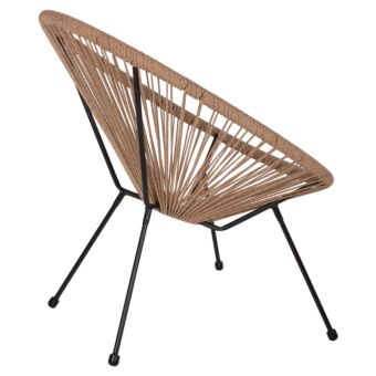 ΠΟΛΥΘΡΟΝΑ ACAPULCO Τ. ΦΩΛΙΑ ΜΕΤΑΛΛΟ ΜΑΥΡΟ ΜΕ TWISTED WICKER 70x73x79 εκ.