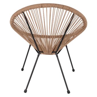 ΠΟΛΥΘΡΟΝΑ ACAPULCO Τ. ΦΩΛΙΑ ΜΕΤΑΛΛΟ ΜΑΥΡΟ ΜΕ TWISTED WICKER 70x73x79 εκ.