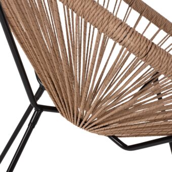 ΠΟΛΥΘΡΟΝΑ ACAPULCO Τ. ΦΩΛΙΑ ΜΕΤΑΛΛΟ ΜΑΥΡΟ ΜΕ TWISTED WICKER 70x73x79 εκ.