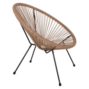 ΠΟΛΥΘΡΟΝΑ ACAPULCO Τ. ΦΩΛΙΑ ΜΕΤΑΛΛΟ ΜΑΥΡΟ ΜΕ TWISTED WICKER 70x73x79 εκ.