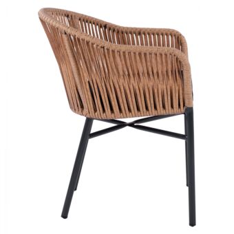 ΠΟΛΥΘΡΟΝΑ ΑΛΟΥΜΙΝΙΟΥ ΑΝΘΡΑΚΙ ΜΕ ΜΠΕΖ WICKER 57x58x77Υ εκ.