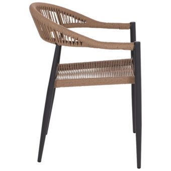 ΠΟΛΥΘΡΟΝΑ ΑΛΟΥΜΙΝΙΟΥ ΑΝΘΡΑΚΙ PΕ RATTAN ΜΠΕΖ 55.5x58.5x78 εκ.