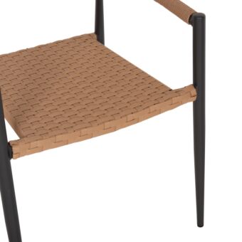 ΠΟΛΥΘΡΟΝΑ ΑΛΟΥΜΙΝΙΟΥ ΑΝΘΡΑΚΙ PΕ RATTAN ΜΠΕΖ 56x60x78 εκ.