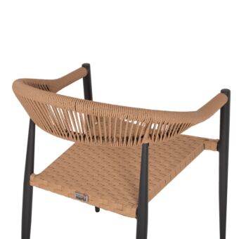 ΠΟΛΥΘΡΟΝΑ ΑΛΟΥΜΙΝΙΟΥ ΑΝΘΡΑΚΙ PΕ RATTAN ΜΠΕΖ 56x60x78 εκ.