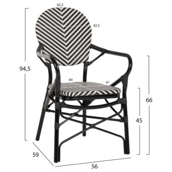 ΠΟΛΥΘΡΟΝΑ ΑΛΟΥΜΙΝΙΟΥ ΜΕ TEXTLINE ΜΑΥΡΟ-ΛΕΥΚΟ 56x59x94,5Yεκ.