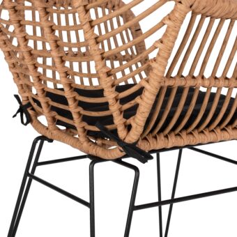 ΠΟΛΥΘΡΟΝΑ ΕΠΑΓΓΕΛΜ. ΜΕΤΑΛΛΙΚΗ RATTAN ΜΠΕΖ & ΜΑΥΡΟ ΜΑΞΙΛΑΡΙ 57x58,5x81 εκ.