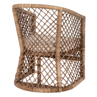 ΠΟΛΥΘΡΟΝΑ RATTAN ΦΥΣΙΚΟ-ΜΑΞΙΛΑΡΙ ΕΚΡΟΥ 64x68x87Υ εκ.