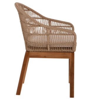 ΠΟΛΥΘΡΟΝΑ TEAK ΠΟΔΙΑ ΣΚΕΛΕΤΟΣ ΑΛΟΥΜΙΝΙΟΥ & POLYRATTAN 64x60x87Yεκ.