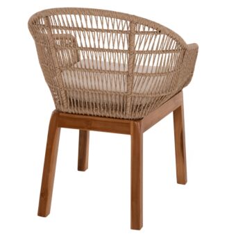 ΠΟΛΥΘΡΟΝΑ TEAK ΠΟΔΙΑ ΣΚΕΛΕΤΟΣ ΑΛΟΥΜΙΝΙΟΥ & POLYRATTAN 64x60x87Yεκ.