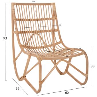 ΠΟΛΥΘΡΟΝΑ ΡΑΒΔΟΙ RATTAN ΣΕ ΦΥΣΙΚΟ 60x85x93Yεκ.