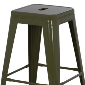 ΣΚΑΜΠΟ ΜΕΣΑΙΟΥ ΥΨΟΥΣ ΜΕΤΑΛΛΙΚΟ ΣΕ DARK OLIVE GREEN 43x43x67Yεκ.