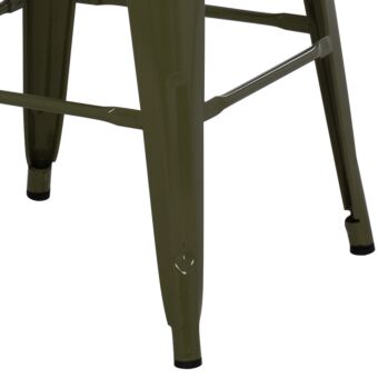 ΣΚΑΜΠΟ ΜΕΣΑΙΟΥ ΥΨΟΥΣ ΜΕΤΑΛΛΙΚΟ ΣΕ DARK OLIVE GREEN 43x43x67Yεκ.