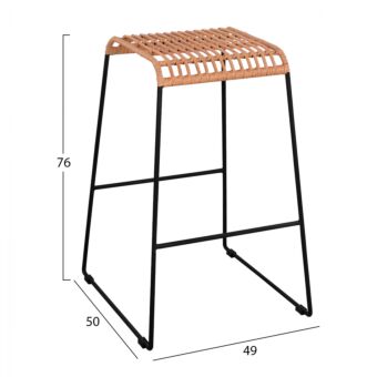 ΣΚΑΜΠΟ ΜΕΤΑΛΛΙΚΟ ΜΕ WICKER ΣΕ ΜΠΕΖ ΑΠΟΧΡΩΣΗ 49x50x76 εκ.