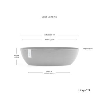 Γλάστρα οβάλ Sofia Long 56 Ecopots