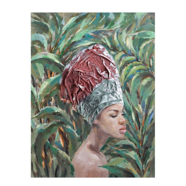 JUNGLE LADY ΠΙΝΑΚΑΣ ΚΑΜΒΑΣ ΠΟΛΥΧΡΩΜΟ ΞΥΛΟ 76x100xH3,5cm