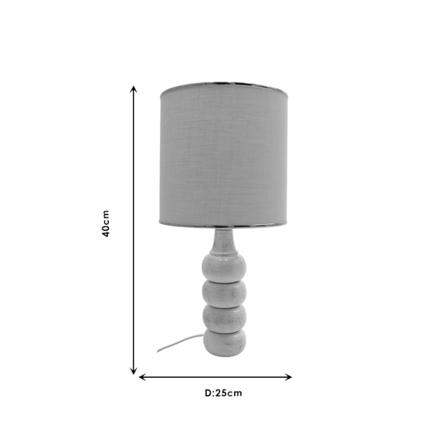 Επιτραπέζιο φωτιστικό PWL-1043 Ε27 χρυσό-μπεζ-λευκό Φ25x40εκ