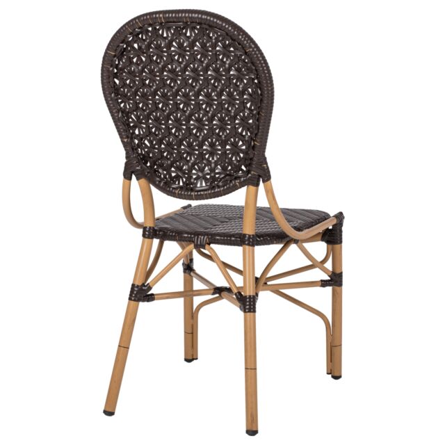 ΚΑΡΕΚΛΑ ΑΛΟΥΜΙΝΙΟΥ BAMBOO LOOK ΜΕ ΚΑΦΕ PE RATTAN 47x58x95Yεκ.