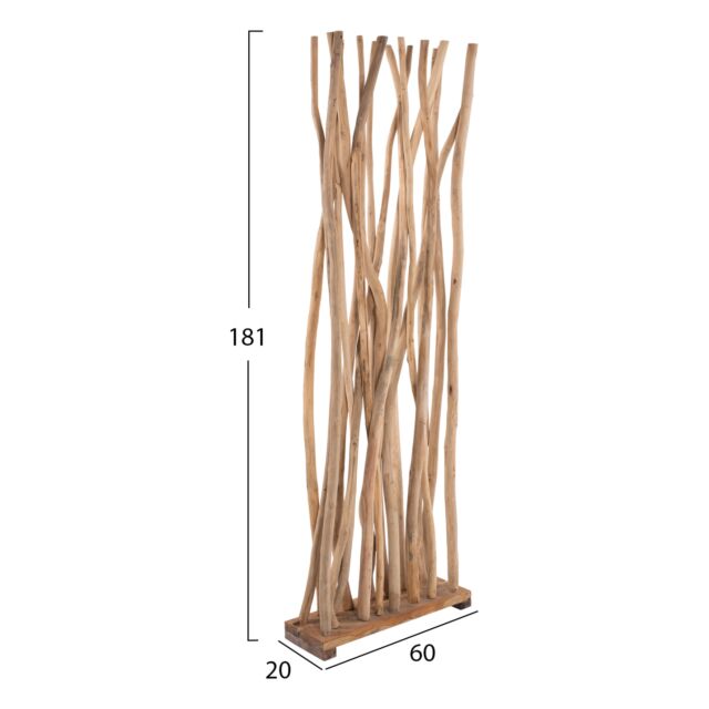 ΠΑΡΑΒΑΝ ΑΠΟ ΜΑΣΙΦ ΞΥΛΟ ΤEAK ΦΥΣΙΚΟ 60x20x181  ΕΚ.