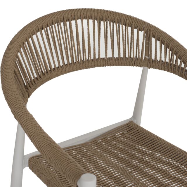 ΠΟΛΥΘΡΟΝΑ ΑΛΟΥΜΙΝΙΟΥ ΛΕΥΚΗ PΕ RATTAN ΜΠΕΖ 55.5x58.5x78 εκ.