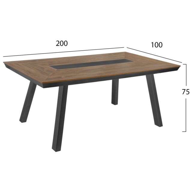 ΤΡΑΠΕΖΙ ΑΛΟΥΜΙΝΙΟΥ ΜΕ POLYWOOD 200X94 ΓΚΡΙ 