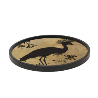 GOLD BIRD ΔΙΣΚΟΣ MDF ΜΑΥΡΟ ΧΡΥΣΟ D40xH3,5cm