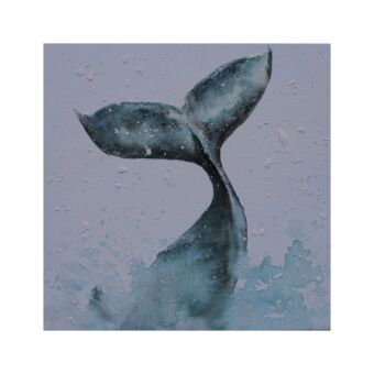 WHALE ΠΙΝΑΚΑΣ ΚΑΜΒΑΣ ΞΥΛΟ 80x80xH3,5cm