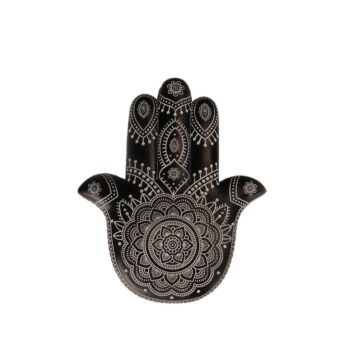 HAMSA DECO ΤΟΙΧΟΥ POLYRESIN ΜΑΥΡΟ ΛΕΥΚΟ 24,5x2,5xH29,5cm