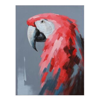 RED PARROT 2 ΠΙΝΑΚΑΣ ΚΑΜΒΑΣ ΞΥΛΟ 76x100xH3,5cm