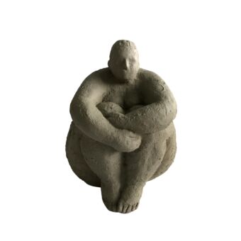 BIG WOMAN B DECO ΦΙΓΟΥΡΑ POLYRESIN ΓΚΡΙ 14,5x14,5xH16,5cm