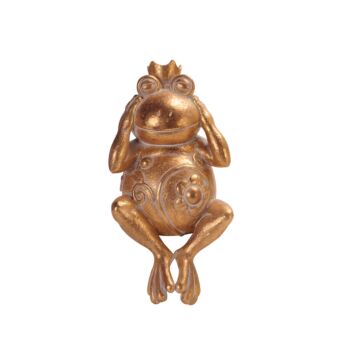 GRENOUILLE 2 DECO ΒΑΤΡΑΧΟΣ POLYRESIN ΧΡΥΣΟ 11,3x9,5xH22,6cm