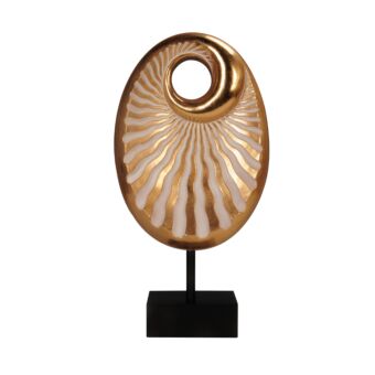 ESPIRAL OVAL DECO POLYRESIN ΧΡΥΣΟ ΜΑΥΡΟ 21,5x8,3xH42cm