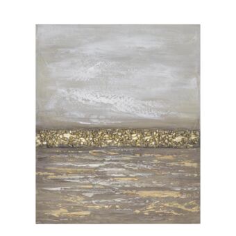 KULNA BEIGE ΠΙΝΑΚΑΣ ΚΑΜΒΑΣ ΜΠΕΖ ΧΡΥΣΟ 50x60xH2,5cm