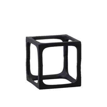 CUBO DECO ΑΛΟΥΜΙΝΙΟ ΜΑΥΡΟ ROUGH 16,5x16,5xH16,5cm