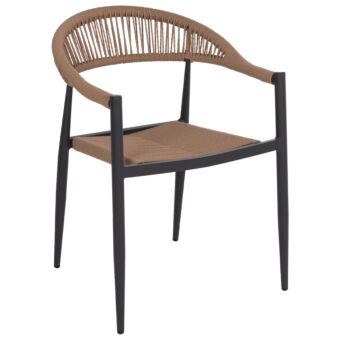 ΠΟΛΥΘΡΟΝΑ ΑΛΟΥΜΙΝΙΟΥ ΑΝΘΡΑΚΙ PΕ RATTAN ΜΠΕΖ 55.5x58.5x78 εκ.