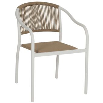 ΠΟΛΥΘΡΟΝΑ ΑΛΟΥΜΙΝΙΟΥ ΛΕΥΚΟ ΜΕ PE RATTAN WICKER 57x63x80Yεκ.