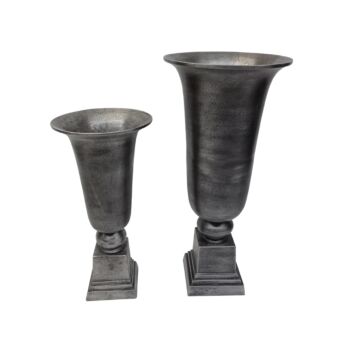 DEVI ΒΑΖΟ ΣΕΤ 2ΤΜΧ ΑΛΟΥΜΙΝΙΟ ΑΣΗΜΙ ΑΝΤΙΚΕ D24_19xH50_39cm