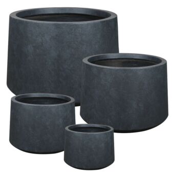 ΓΛΑΣΤΡΑ FIBERCLAY ΣΕΤ/4 ΜΑΥΡΟ-ΜΑΡΜΑΡΙ ΚΩΝΙΚΟ - XS:Φ23x16, S:Φ31x22, M:Φ41x28, L:Φ52x38cm 24/ΠΑΛ