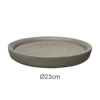 ΠΙΑΤΟ FIBER CLAY ΜΟΚΚΑ-ΜΠΕΖ ΓΡΑΝΙΤΗ ΣΤΡΟΓΓΥΛΟ ΓΙΑ ΚΑΣΠΩ - Φ23x3.5cm