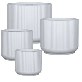 ΓΛΑΣΤΡΑ FIBERCLAY ΛΕΥΚΟ ΣΕΤ/4 ΙΣΙΟ ΣΤΡΟΓΓΥΛΟ-ΓΡΑΜΜΩΣΕΙΣ ΚΑΘΕΤΕΣ - S:Φ28x25, M:Φ34x30, L:Φ41x35, XL:Φ49x40cm 20/ΠΑΛ