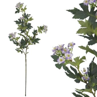 ΚΛΑΔΙ ΠΡΑΣΙΝΟ ΜΕ ΑΝΘΑΚΙΑ ΕΚΡΟΥ/ΜΩΒ - Υ76cm