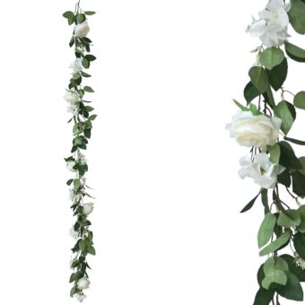 ΓΙΡΛΑΝΤΑ ME ΤΡΙΑΝΤΑΦΥΛΛΑ ΛΕΥΚΑ - Υ180cm