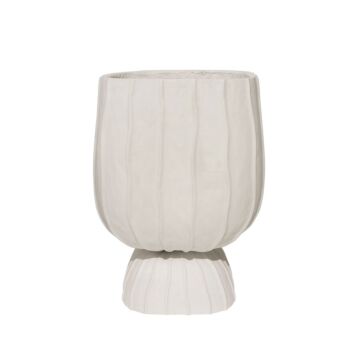 ΓΛΑΣΤΡΑ FIBERCLAY ΜΠΩΛ ΜΕ ΒΑΣΗ ΕΚΡΟΥ/ΡΑΒΔΩΣΕΙΣ - 32.5x32.5x39.5cm